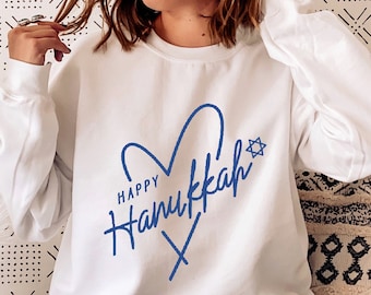 Happy Hanukkah Sweatshirt, Christmas Hanukkah, Hanukkah Sweatshirt, Jewish Sweatshirt, Hanukkah Gift, Chanukah Sweater, Holiday Shirt