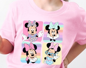 Minnie Mouse Kids Shirt, Cute Cartoon T-Shirt for Girls, Toddler Girl Birthday Outfit, Kids Disney Tee, Disney Trip Shirt, Magic Kingdom