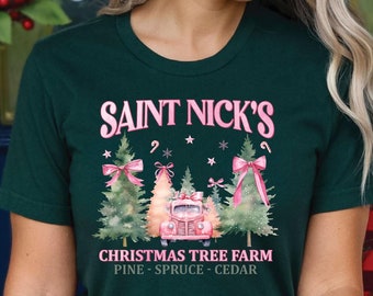 Vintage Christmas Tree Farm Shirt, Family Matching Xmas Tee, Xmas gift, womens christmas T-shirt, Christmas Party 2025