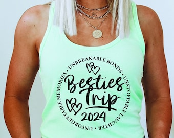 Custom Besties Trip Tank Top, Girls Trip Tank Top, Girls Beach Tank Top, Girls Vacation Tank Top, Besties Match Tank Top, Best Friends Tanks