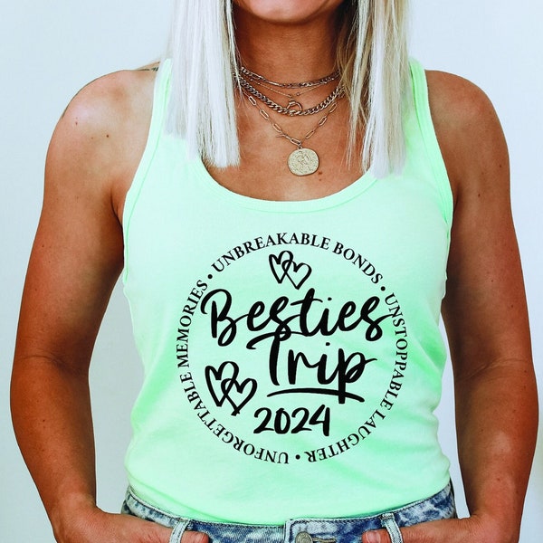 Custom Besties Trip Tank Top, Girls Trip Tank Top, Girls Beach Tank Top, Girls Vacation Tank Top, Besties Match Tank Top, Best Friends Tanks