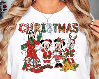 Disney Christmas Shirt, Mickey Minnie Goofy Pluto Holiday T-Shirt, Cute Family Matching Xmas Tee, Mickey's Very Merry Christmas Party 2025