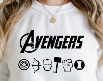 Avengers Assemble Sweatshirt, Avengers Logo Sweatshirt, Superhero Sweatshirt, Avengers All Team, Avenger Anniversary shirt, Avengers shirt
