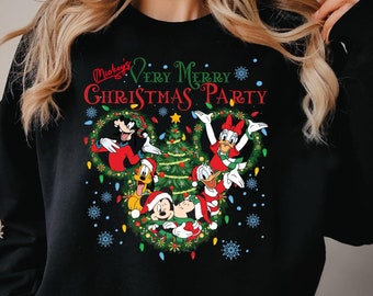 Mickey’s Very Merry Christmas Party Sweatshirt, Matching Family Christmas Shirts, Mickey and Friends Xmas Outfit, disney holiday christmas