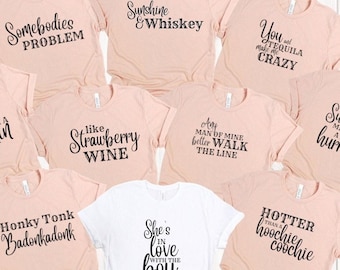 Camisa de despedida de soltera con temática de música country, camisa de despedida de soltera western personalizada, camisa de fiesta nupcial de Nashville, fiesta de bodas, regalos de dama de honor, novia