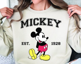 Mickey Mouse Est 1928 Sweatshirt, Mickey Mouse Shirt, Disneyworld Shirt, Disney Shirt, Disneyland Shirt, Disney Family Shirt, Disney Trip