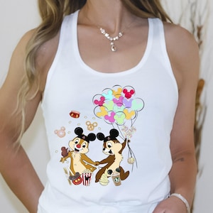 Chip and Dale Racerback Tank Top, Cute Disney Chipmunks Tank, Disney Vacation Shirt, Matching Disneyland Tees, Women Disney T-shirt