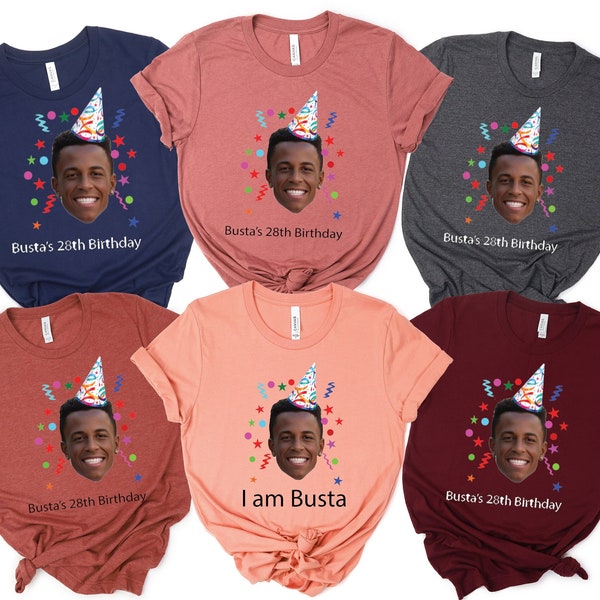 Personalized Birthday Face Shirt, Custom Face Birthday Shirt, Custom Birthday Photo Shirt, Custom Photo Shirt, Birthday Party Group Shirt