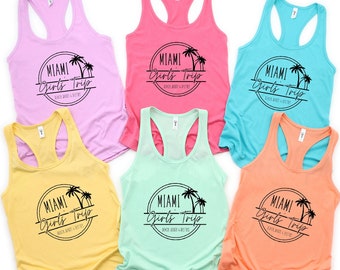 Miami Girls Trip Tank Tops, Girls Beach Tank Top, Beach Tank Top for Girls, Girls Beach Shirt, Girls Party Tank top, Beach Vibes Shirt