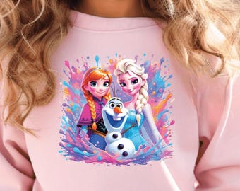 Disney Frozen Toddler Sweatshirt, Elsa And Friends shirt, Elsa And Anna, Frozen Kids, Youth Frozen Olaf Tee, Girls Disneyland Princess Gift