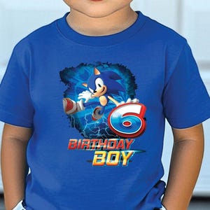 Custom Sonic Birthday Boy Shirt, Personalized Sonic Birthday Tees, Sonic Theme Party Shirts, Sonic Family Matching Shirts, Sonic Gift Tee