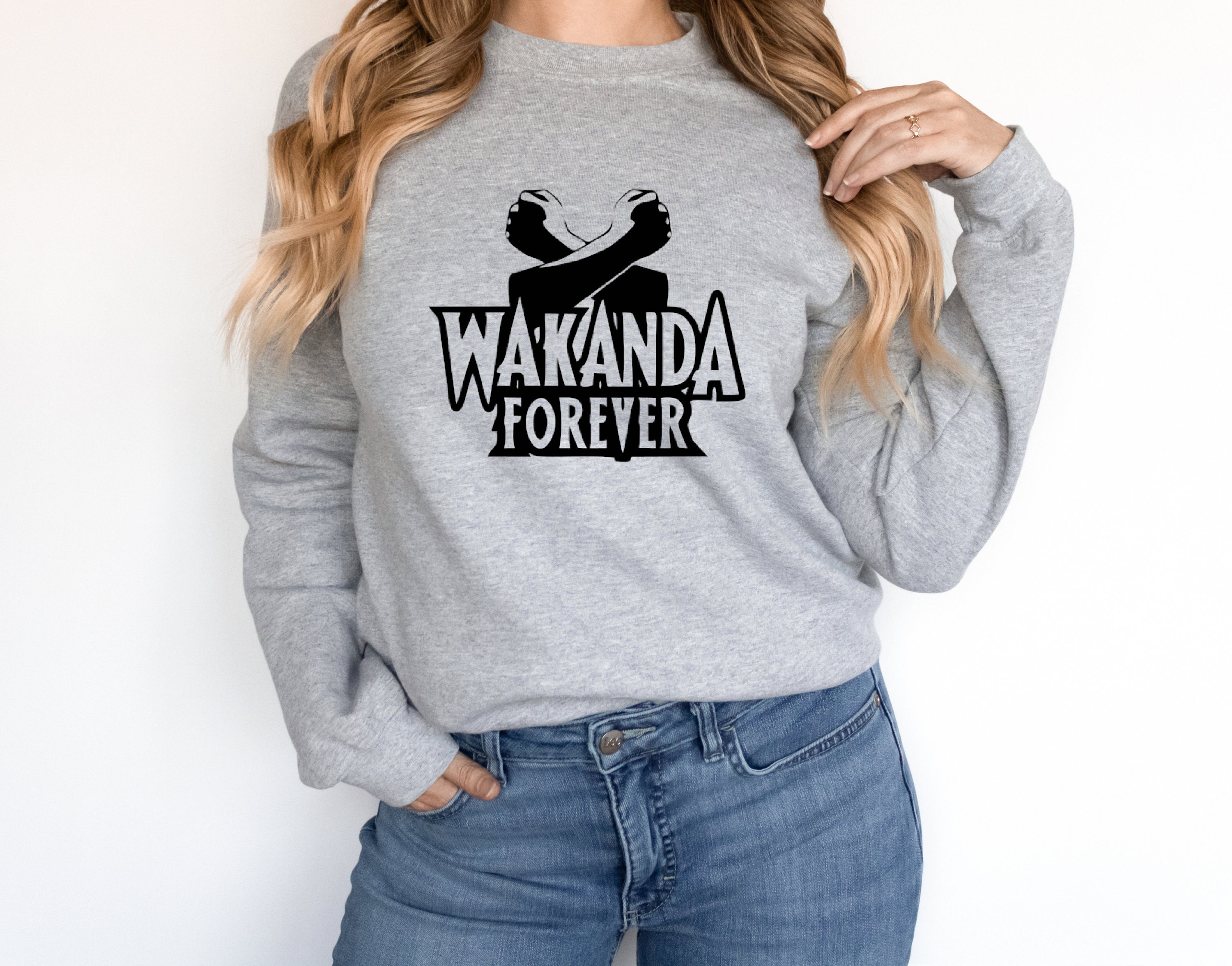 Wakanda Forever Sweater Black Panther Sweatshirt sold by ElectriLinda kane SKU 38379968 50 OFF Printerval