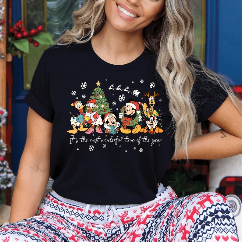 It's the Most Wonderful Time of the Year Disney Christmas Tee, Mickey, Minnie, Donald, Friends Holiday Shirt, Disney holiday, Disney festive