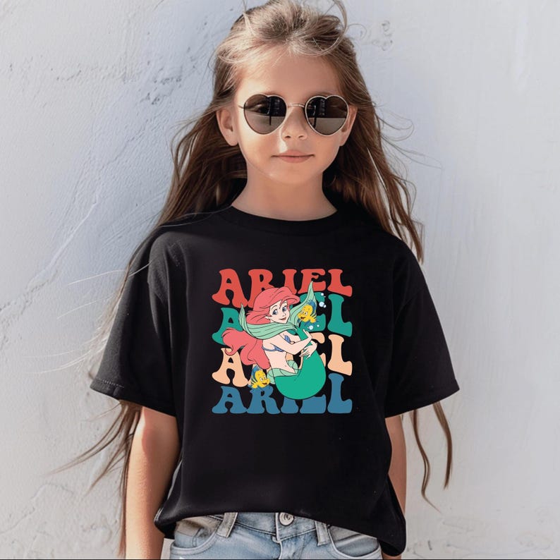 Disney Mermaid Ariel Shirt, Kids Disney Shirt, Vintage Disney Princess, Girls Mermaid, Disney Vacation, Magic Kingdom, Mermaid Birthday Tees