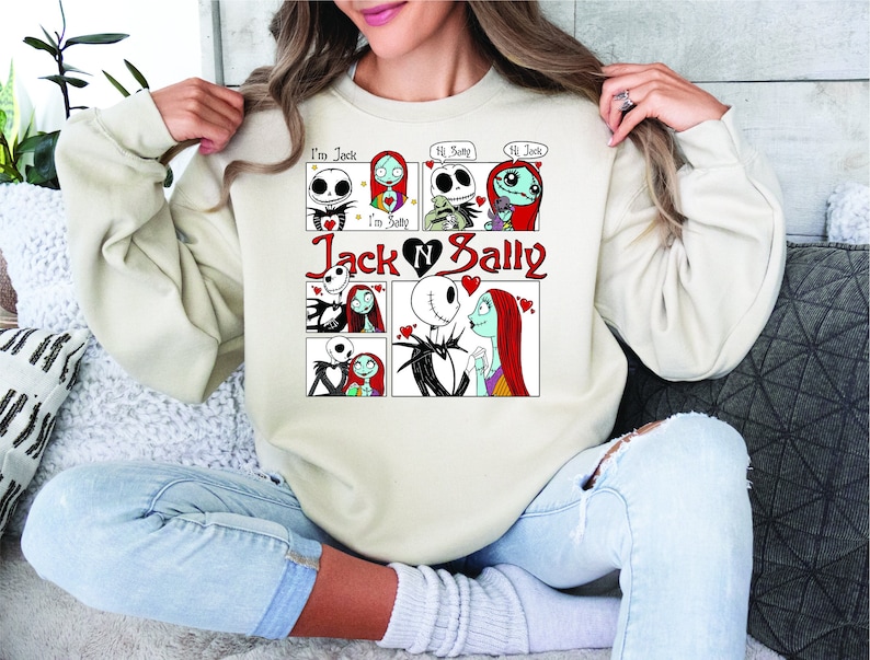 Nightmare Jack and Sally Sweatshirt, Jack and Sally Halloween Matching T-shirt, Spooky Season Tee, Halloween Party 2025, Halloween Couple