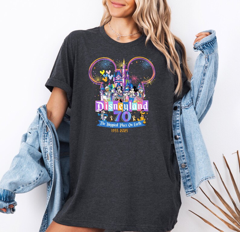 Disneyland 70th Anniversary Shirt 2025, Matching Disney Family Trip T-shirt, Disneyland Vacation Tee, Happiest Place on Earth, Disney Group image 6