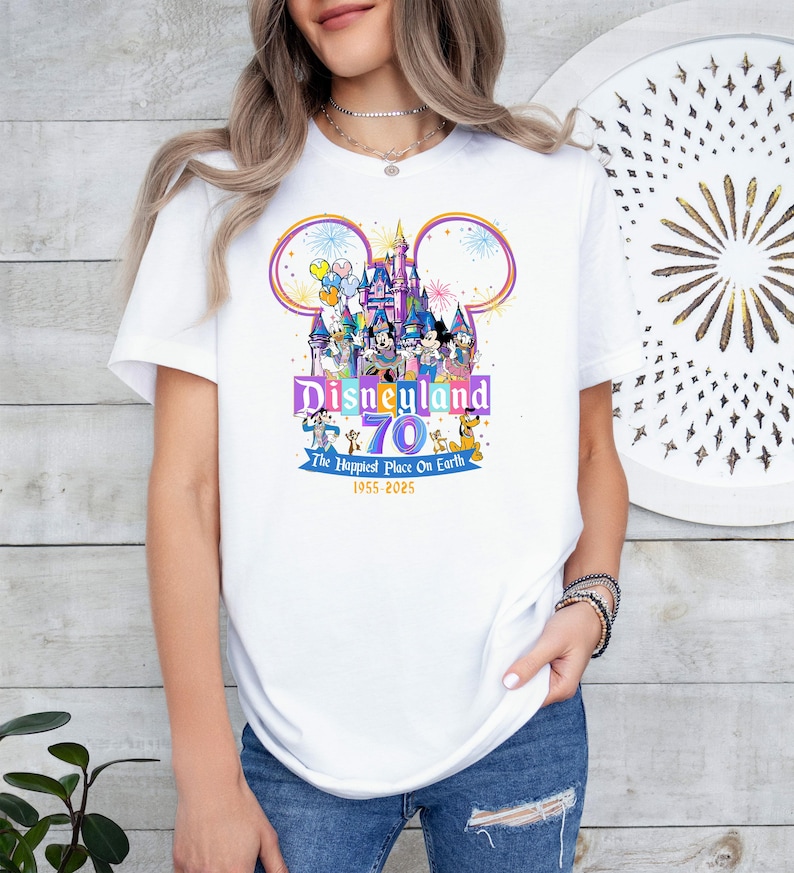 Disneyland 70th Anniversary Shirt 2025, Matching Disney Family Trip T-shirt, Disneyland Vacation Tee, Happiest Place on Earth, Disney Group