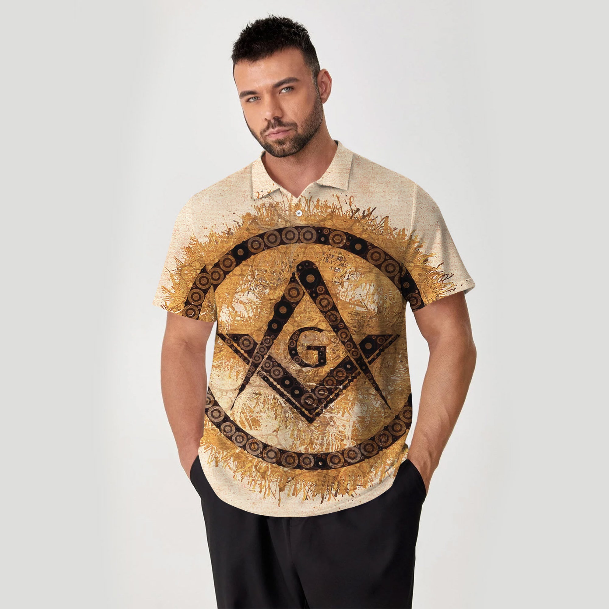 Freemason Mason Polo Shirt For Men, Polo 3D T-shirt