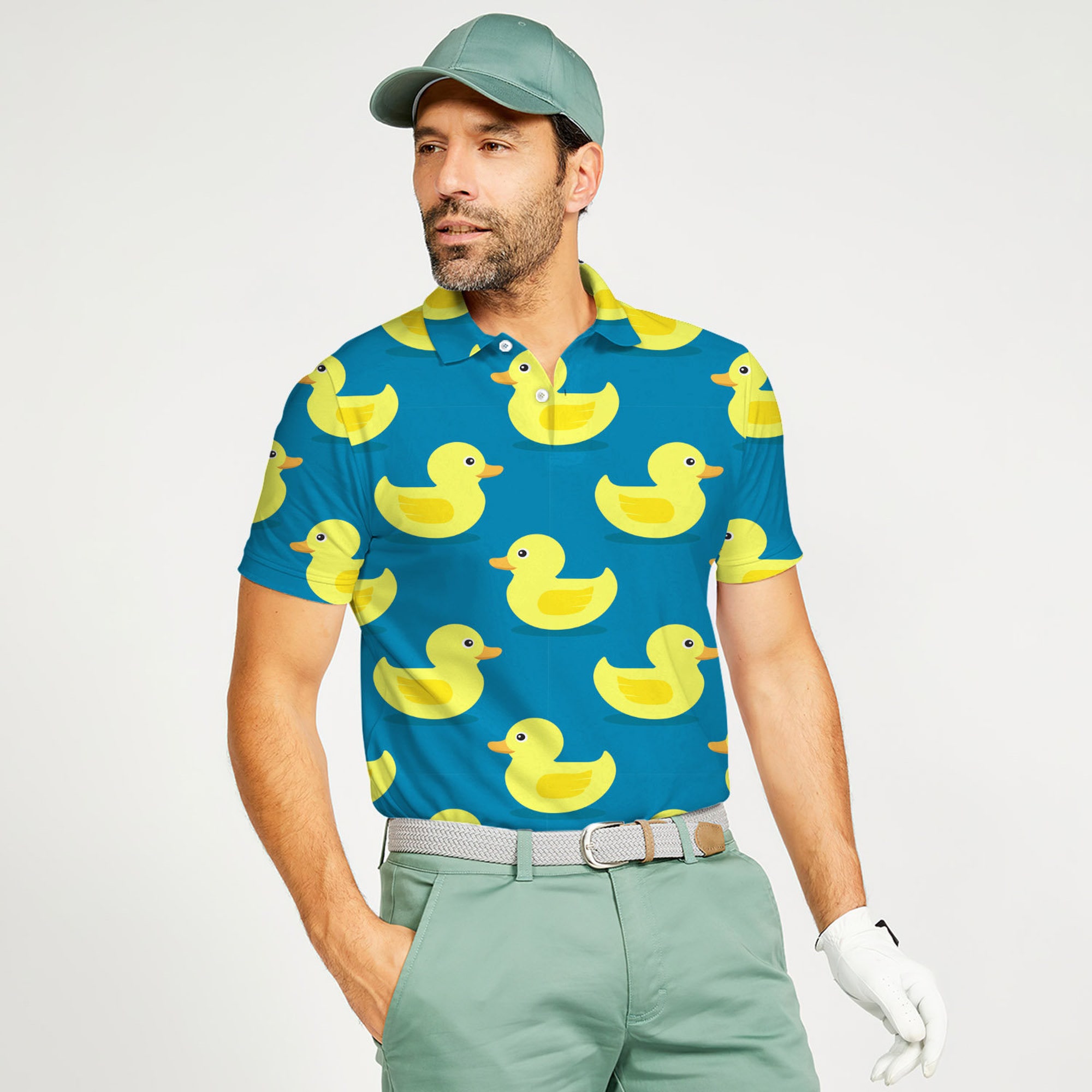 Rubber Duck Polo Shirt For Men, Polo 3D T-shirt, Men Short Sleeve Shirt, Summer Shirt