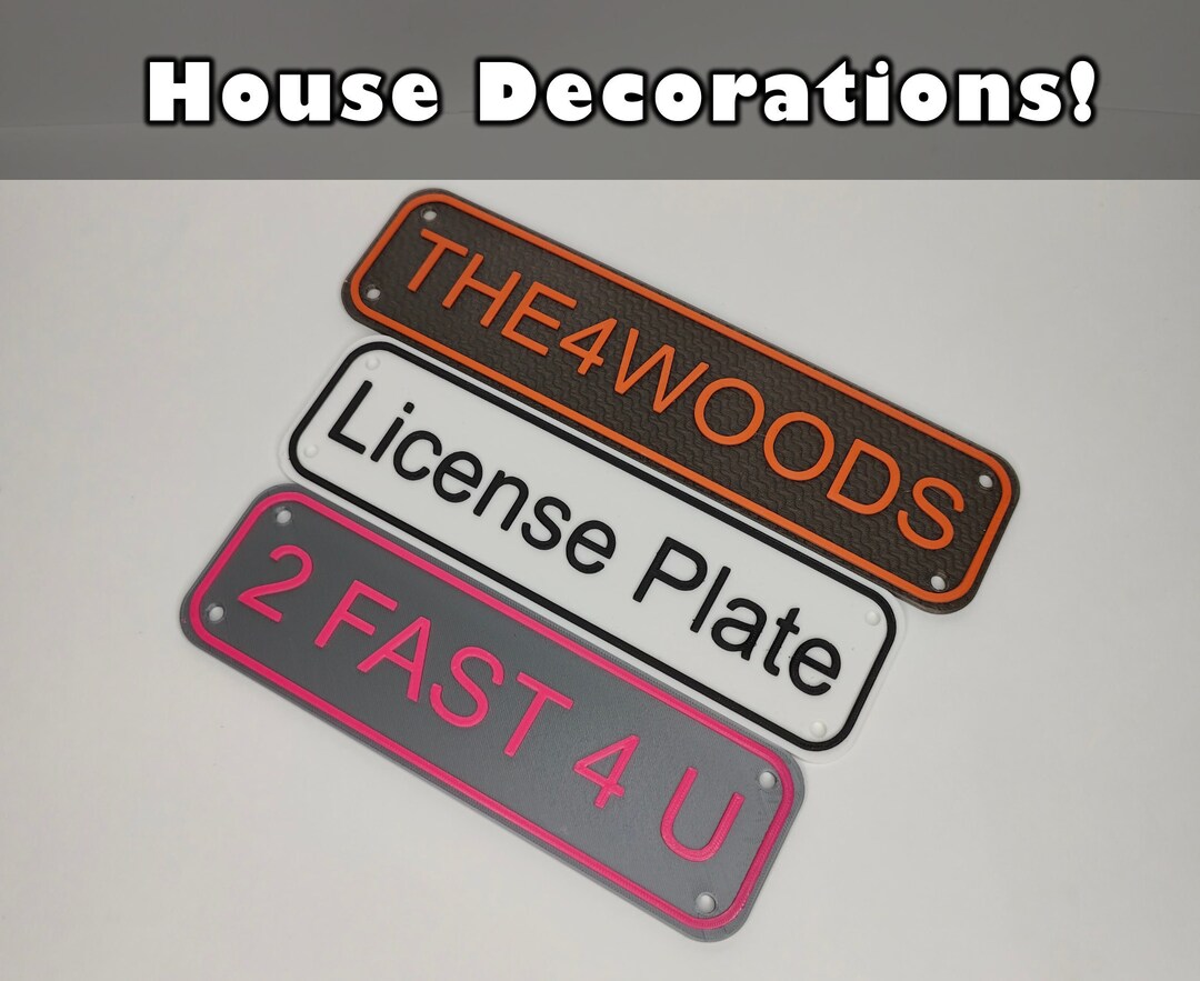 Custom 3D Printed License Plate Decoration / Two-color / - Etsy