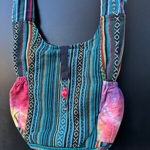 Customers Favorite 5* Bright & Colorful Hemp Mushroom Embroidery Hippie Crossbody bag Indian craftsmanship Durable Perfect for any occasion bild 9
