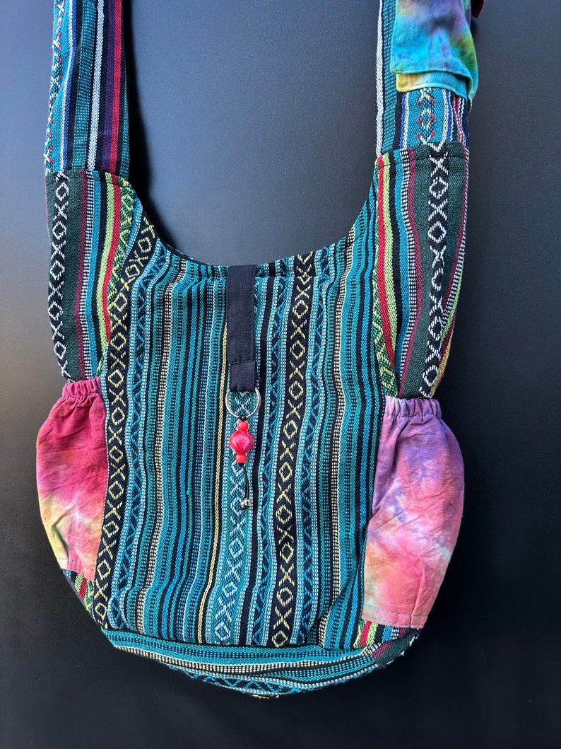 Customers Favorite 5* Bright & Colorful Hemp Mushroom Embroidery Hippie Crossbody bag Indian craftsmanship Durable Perfect for any occasion bild 9