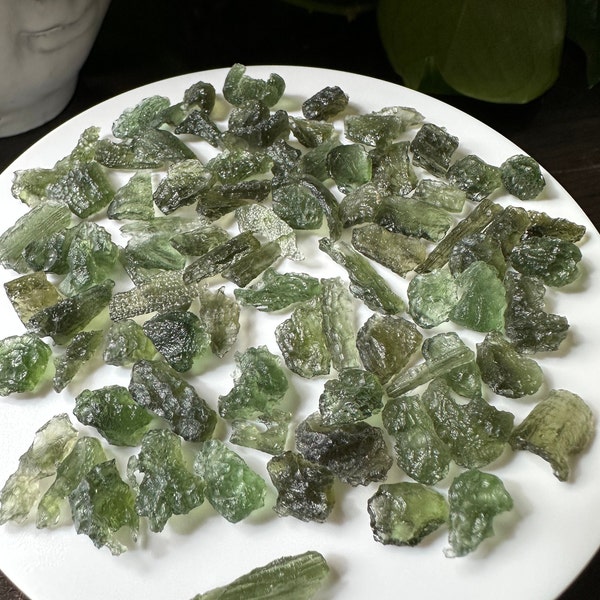 Mini Genuine Moldavite Tektite, Natural Quality Pieces from Czech Republic, Stone of Transformation facilitates clear and direct connection.