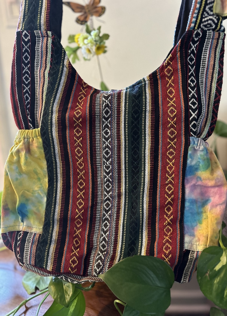 Customers Favorite 5* Bright & Colorful Hemp Mushroom Embroidery Hippie Crossbody bag Indian craftsmanship Durable Perfect for any occasion bild 10