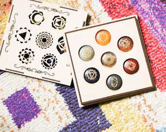 7 Chakra Stone Set, Reiki Healing Crystal Gift Box