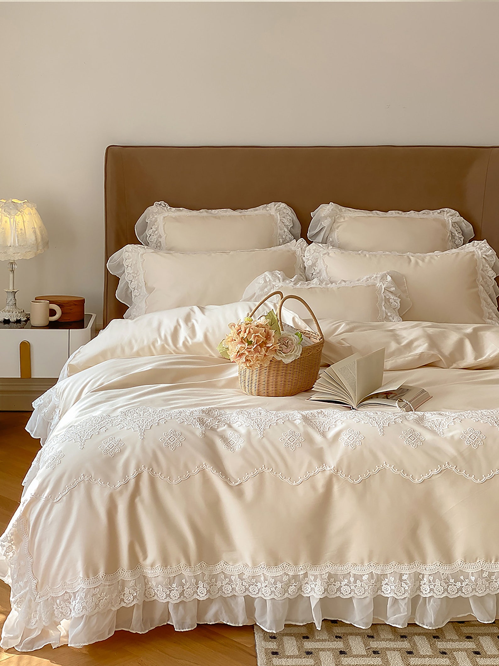 White Lace Duvet Cover Set Floral Embroidered Duvet Cover Etsy