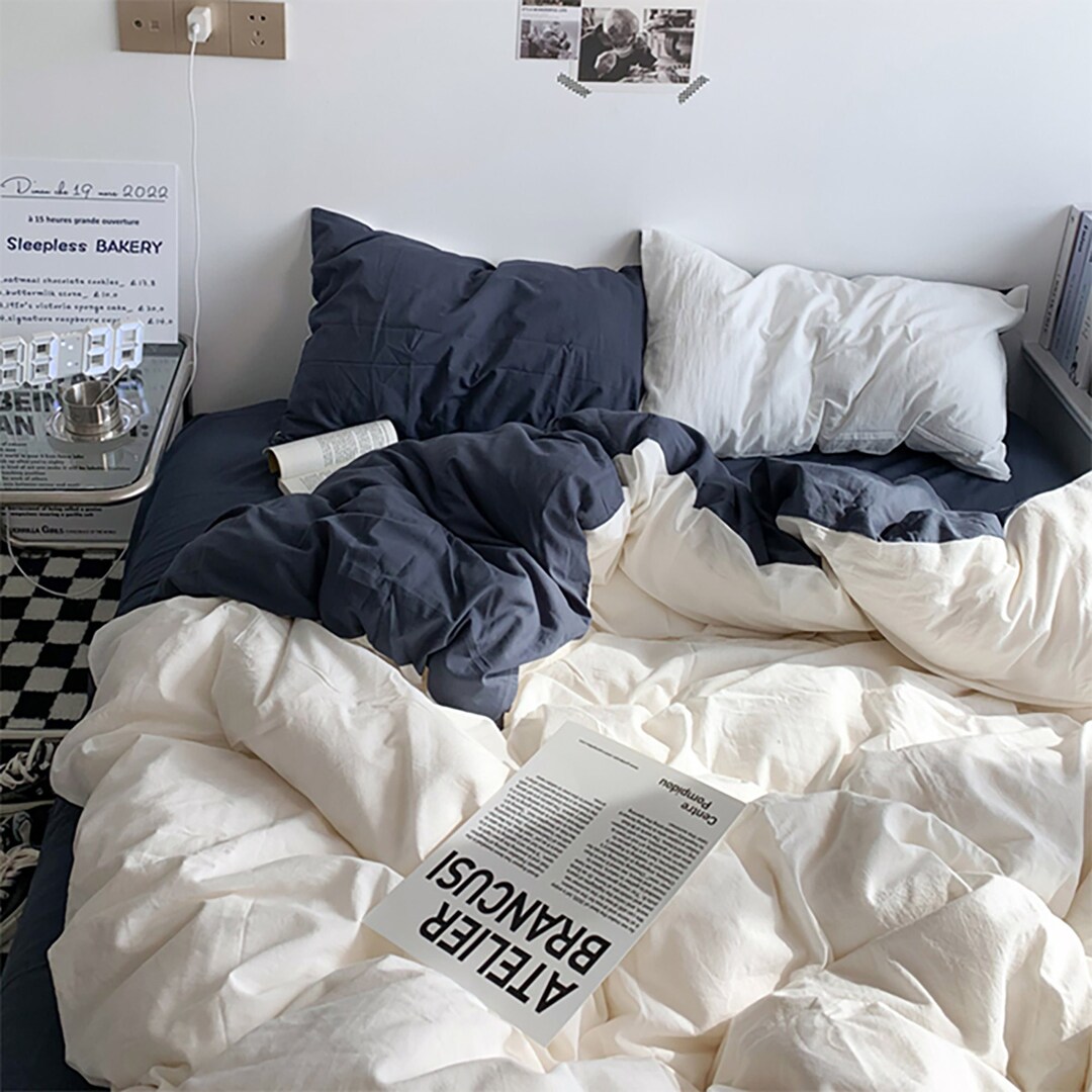 Minimalist Duvet Cover Set Comforter Cotton Duvet Cover Etsy