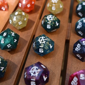 DnD Dice Set / RPG Dice Set / Handmade Sharp Edge Resin Dice Set