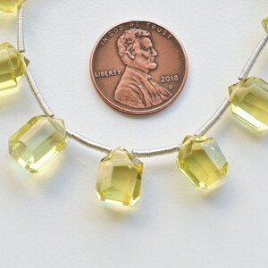 10 Pieces Lemon Quartz Hut Faceted Drop Beads Natural Gemstone | 11.5x8x6 to 10x7x5 MM | Quartz for Jewelry Making | DIY Jewelry