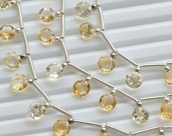 16 Pieces Citrine Round Cut Stone Faceted Beads Natural Gemstone | 6x3 to 5x2.5 MM | Citrine for Jewelry Making