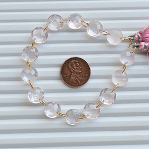 14 Pieces Rose Quartz Round Faceted Briolette Natural Gemstone Beads | 10x10x5 MM | Quartz for Jewelry Making