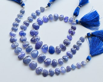 8 Inches Tanzanite Uneven Rose Cut Beads Natural Gemstone Briolette | Natural Tanzanite Beads | Tanzanite for Jewelry Making