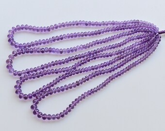 15 Inches Amethyst Intense Rondelle Faceted Natural Gemstone Beads | 6.5x8 to 3x5 MM | Amethyst for Jewelry Making | Gemstone Supplies