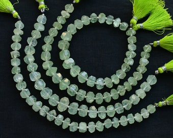 8 Inches Prehnite Tumble Cube Faceted Beads Natural Gemstone | Prehnite for Jewelry Making | DIY Jewelry | Gemstone Supplies