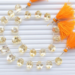 12 Pieces Citrine Faceted Oval Cut Stone Beads Natural Gemstone Side Drill Beads Line Strand | 14x12x8 to 12x10x7 MM
