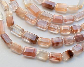 Rame Rutilo Quarzo Tumble Ottagonale Taglio a corona Perline sfaccettate Pietra preziosa naturale / Quarzo per la creazione di gioielli / Gioielli fai-da-te