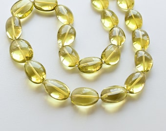 18 Inches Lemon Quartz Smooth Tumble Uneven Natural Gemstone Beads | Quartz for Jewelry Making  | 23.5x18x11 to 19x14x10 MM