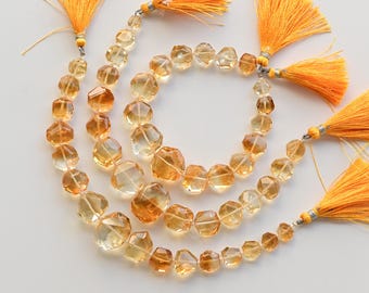 8 Inches Citrine Tumble Faceted Natural Gemstone | Citrine for Jewelry Making | Gemstone Supplies | 17x20x11 to 7x7x5 MM