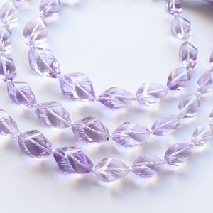 9 Inch Pink Amethyst Step Cut Twisted Beads Natural Gemstone Through  Drill Beads Line Strand | 19x13x13 to 10x8x8 MM