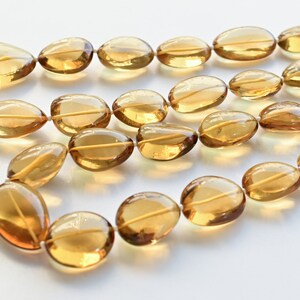 17 Inches Honey Quartz Smooth Tumble Beads Natural Gemstone | 30x12x13 to 23x18x12 MM | Quartz for Jewelry Making | DIY Jewelry