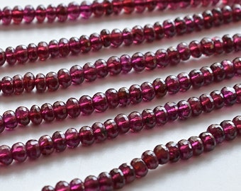 16 Inches Rhodolite Garnet Rondelle Faceted Natural Gemstone Beads | Garnet for Jewelry Making | Gemstone Supplies | 4x4.5 MM