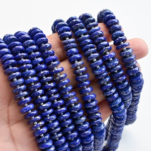 16 Inches Lapis Lazuli Tyre Faceted Beads Natural Gemstone | Lapis for Jewelry Making | Gemstone Supplies | DIY Jewelry