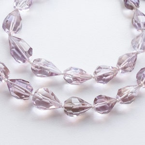 9 Inch Pink Amethyst Tumble Drop Faceted Beads Natural Gemstone Through Drill Beads Line Strand | 19x11x11 to 10x7x7 MM