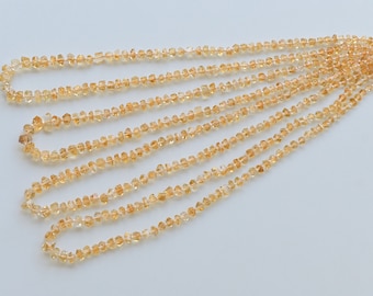 16 Inches Citrine Tumble Cube Faceted Beads Natural Gemstone | Citrine for Jewelry Making | 4.5x7 to 2x3 mm | Gemstone Supplies