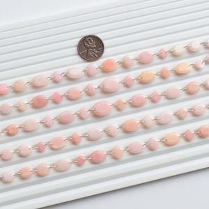 14 Pieces Pink Opal Faceted Mix Cut Stone Beads Natural Gemstone Double Drill Beads Strand | Pink Opal For Jewelry | 14x10x6 to 6x6x4 MM