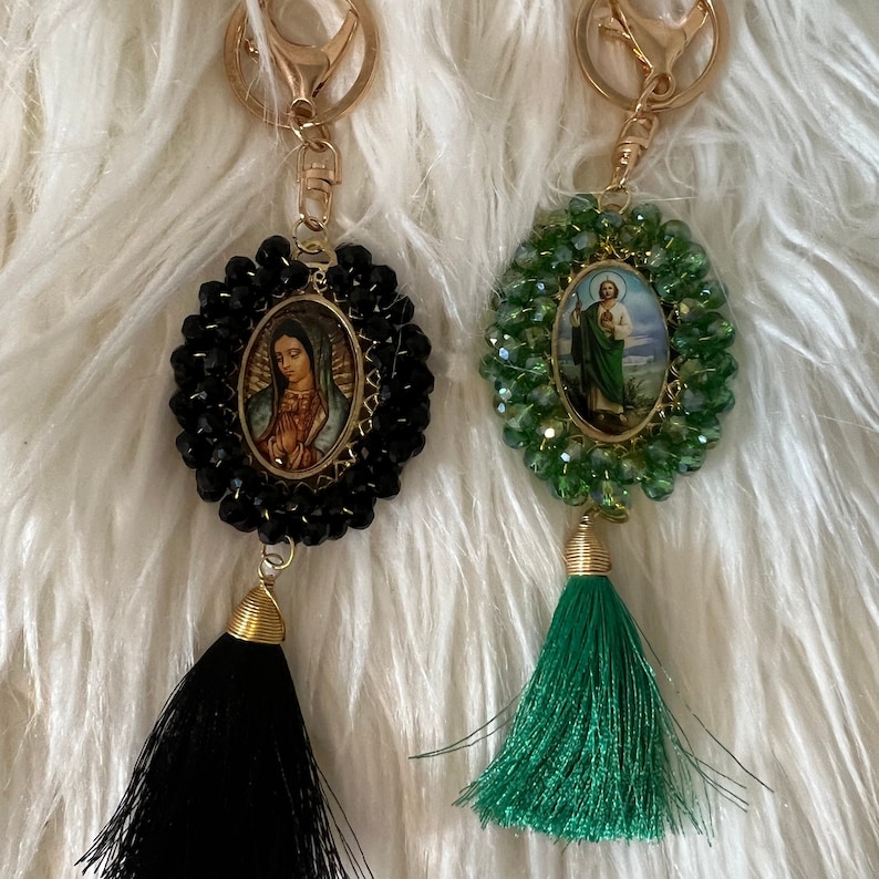 2 pack keychains. Our lady of Guadalupe and San Judas Tadeo key chain. Guadalupe/San Judas